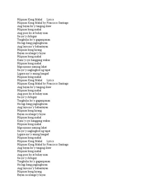 tiaong kong mahal lyrics|Pilipinas Kong Mahal (Lyrics) .